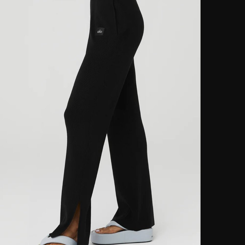 ALO Yoga Black Ribbed Cardigan - Picture 3 of 13